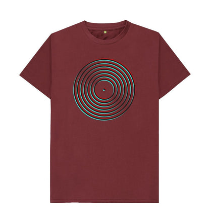 Red Wine Vinyl Record Outline T-Shirt