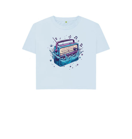 Sky Blue Women's Sync Or Swim Boxy Fit T-Shirt