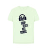 Pastel Green Drop Beats Not Bombs Sound Shirts Navy Logo Relaxed Fit Womens T-Shirt