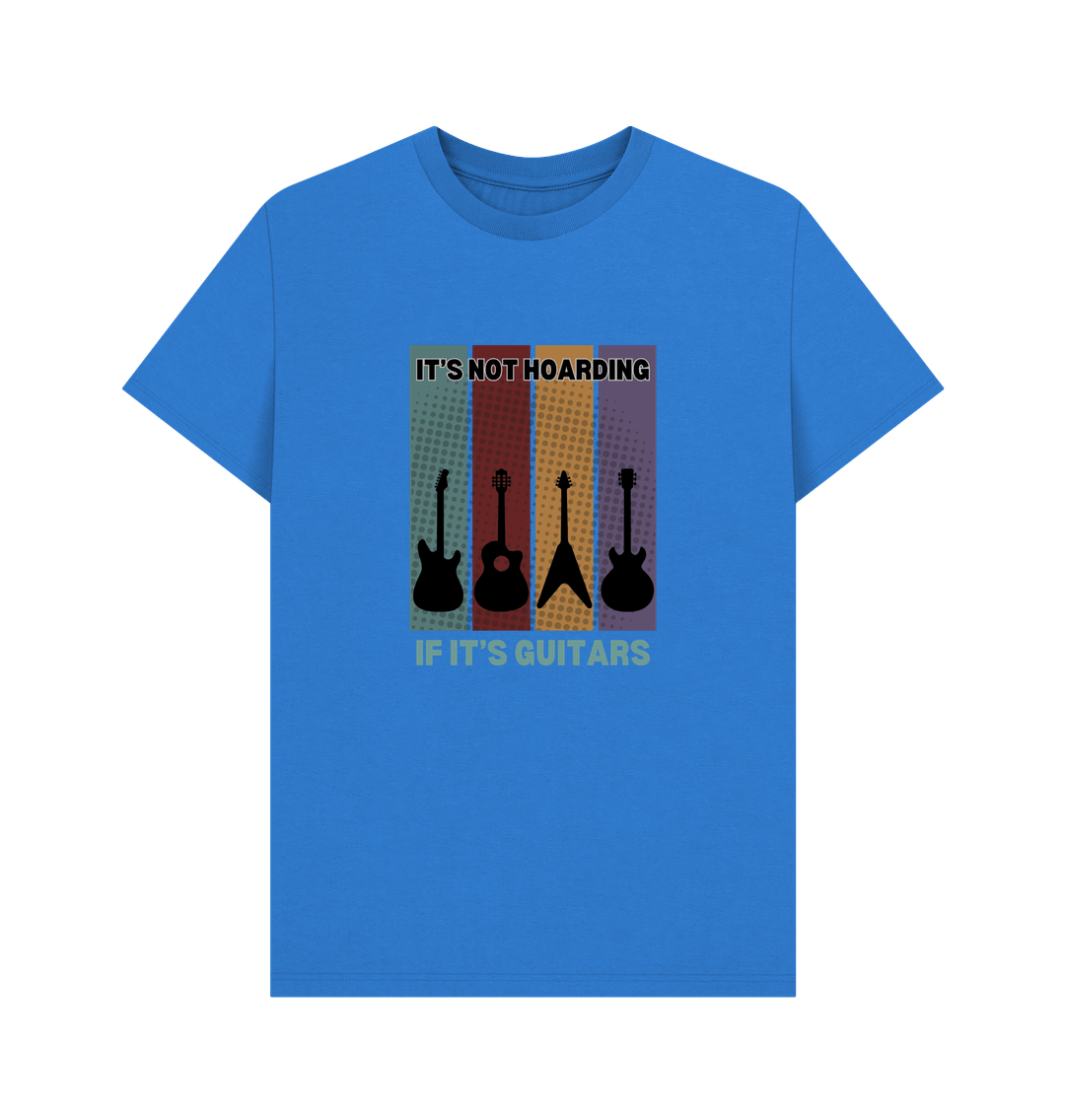 Bright Blue \"It's Not Hoarding If It's Guitars\" Mens T-Shirt