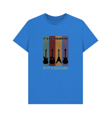 Bright Blue \"It's Not Hoarding If It's Guitars\" Mens T-Shirt