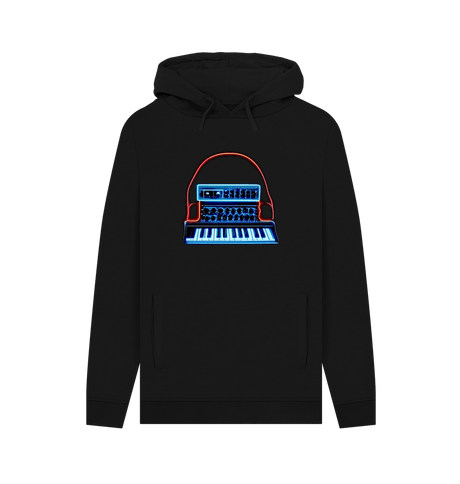 Black Printed Hoody Front