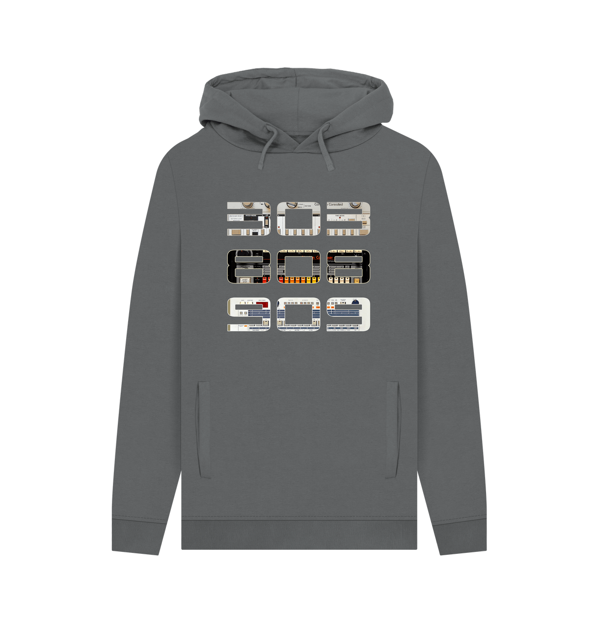 Slate Grey Printed Hoody Front