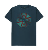 Denim Blue Vinyl Record Outline T-Shirt