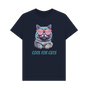 Navy Blue \"Cool For Cats\" Graphic Mens T-Shirt