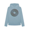 Stone Blue Womens Vinyl Record Outline Hoodie