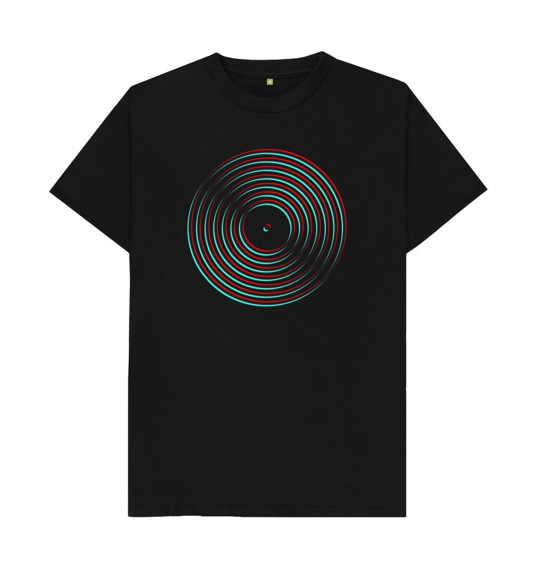 Black Vinyl Record Outline T-Shirt