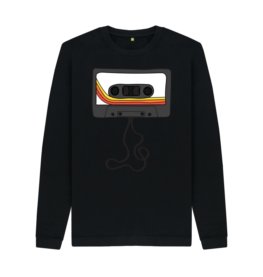 Black Printed Sweater Front