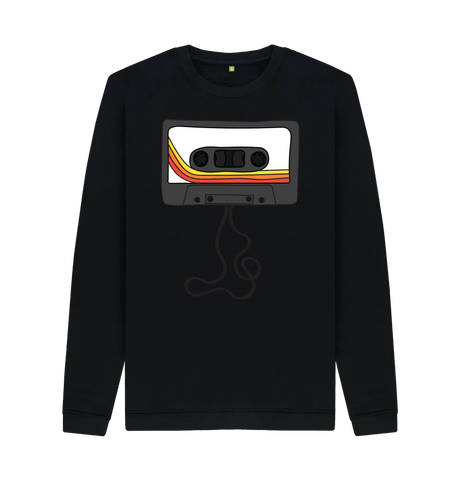 Black Printed Sweater Front