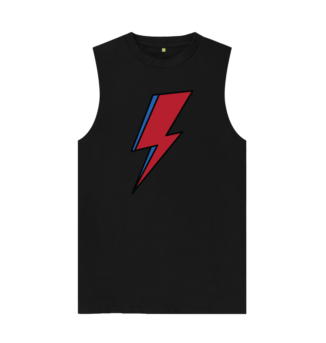 Black David Bowie Lightning Bolt Mens Vest