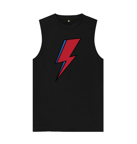 Black David Bowie Lightning Bolt Mens Vest