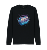 Black Printed Sweater Front