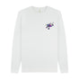 White Mens Cartoon Character Flying V Sweater