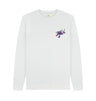 White Mens Cartoon Character Flying V Sweater