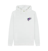White Mens Cartoon Character Flying V Hoodie
