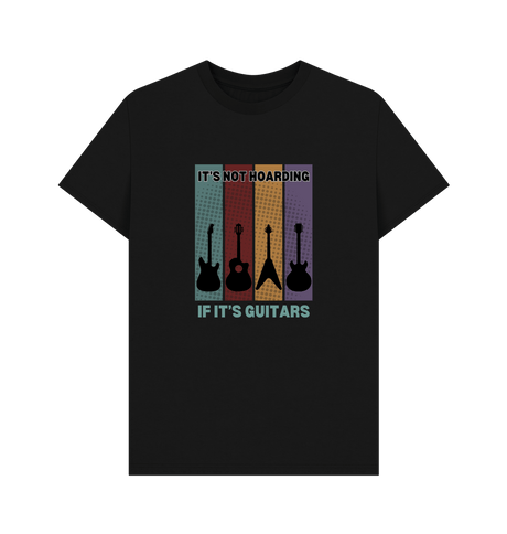 Black \"It's Not Hoarding If It's Guitars\" Mens T-Shirt