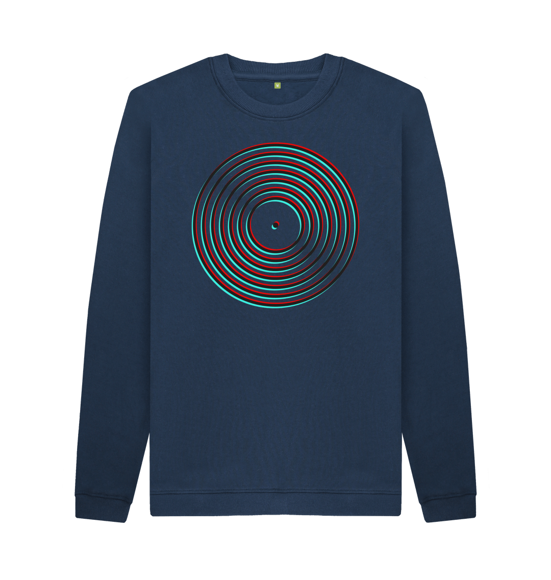 Navy Blue Printed Sweater Front