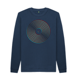 Navy Blue Printed Sweater Front