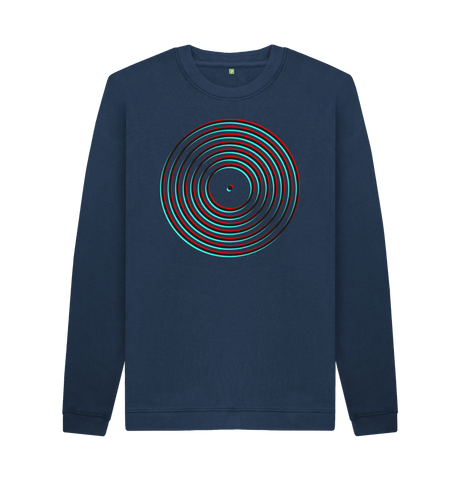 Navy Blue Printed Sweater Front