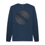 Navy Blue Mens Vinyl Record Outline Sweatshirt