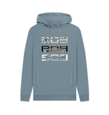 Stone Blue Printed Hoody Front
