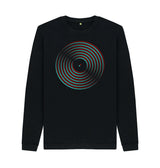 Black Mens Vinyl Record Outline Sweatshirt