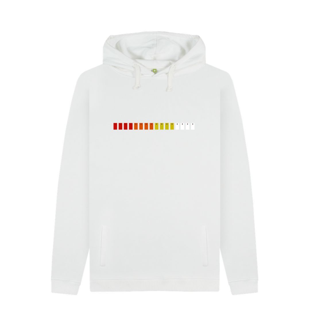 White Mens TR-808 Simple Pad Hoodie