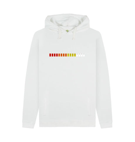 White Mens TR-808 Simple Pad Hoodie