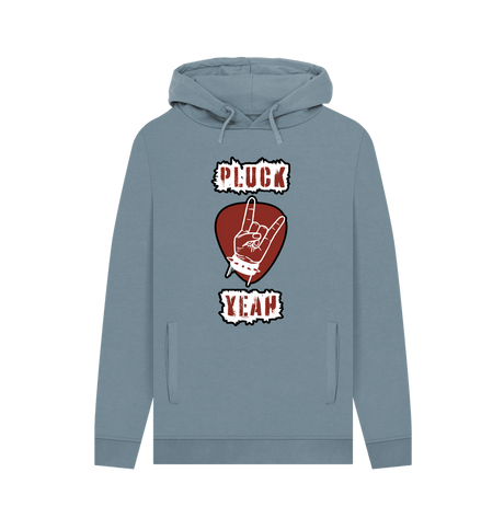 Stone Blue \"Pluck Yeah\" Graphic Mens Guitar Rock Hoodie