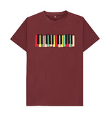 Red Wine Colourful Keyboard Print T-Shirt