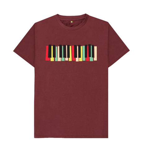 Red Wine Colourful Keyboard Print T-Shirt