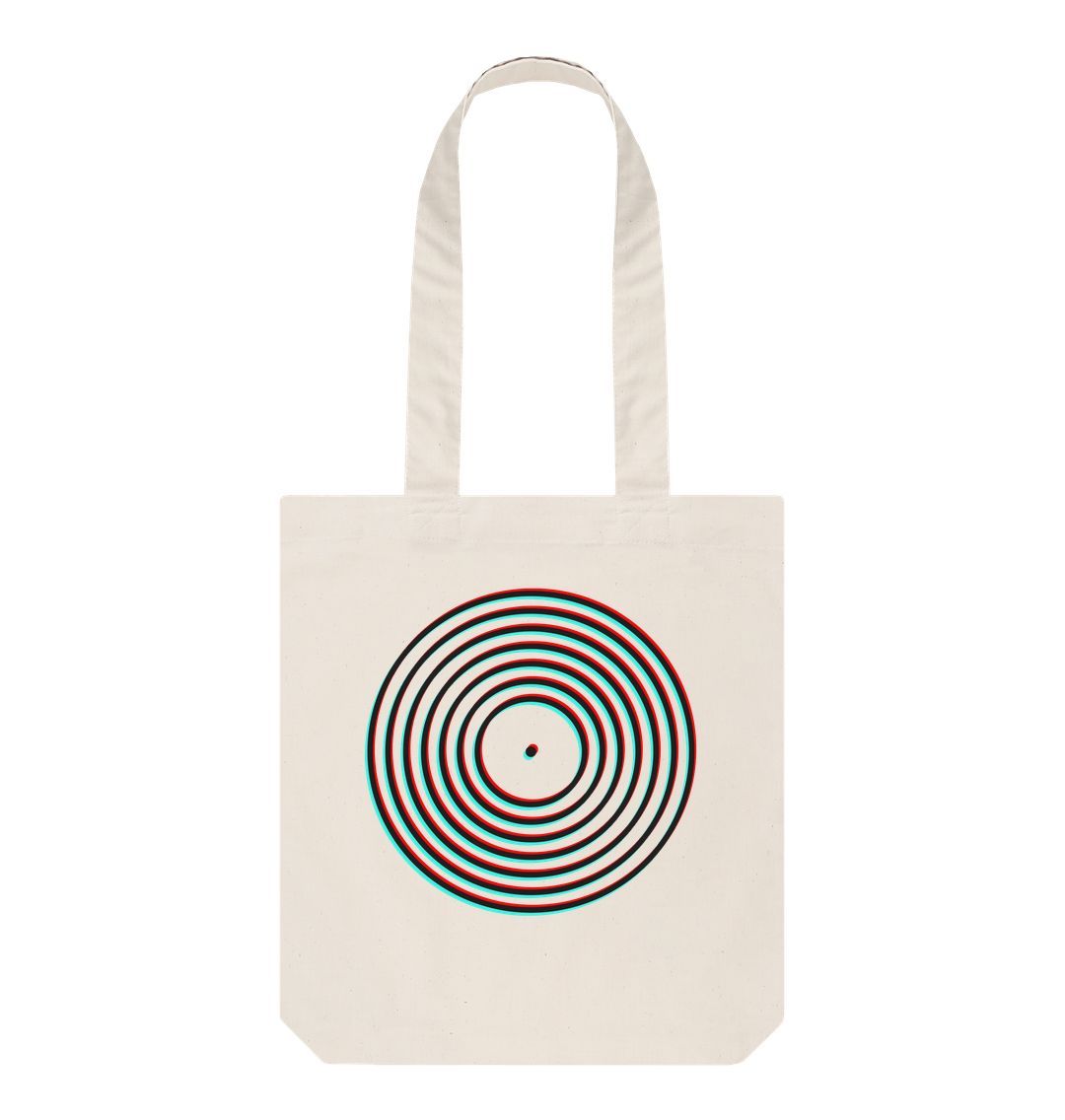 Natural Vinyl Record Outline Shopper Bag