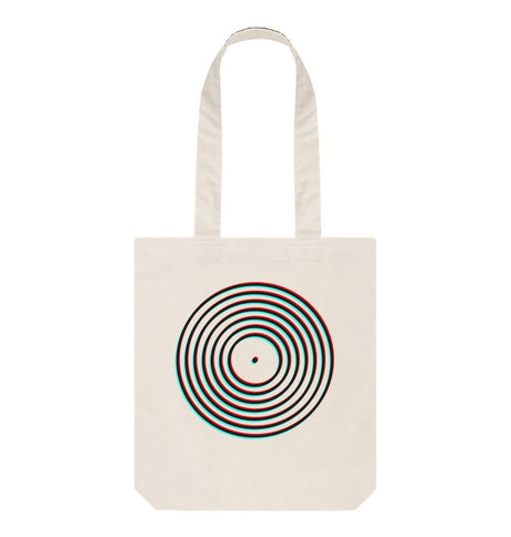 Natural Vinyl Record Outline Shopper Bag