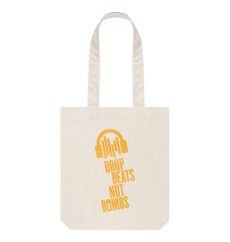 Natural Drop Beats Not Bombs Sound Shirts Yellow Logo Shopper Bag