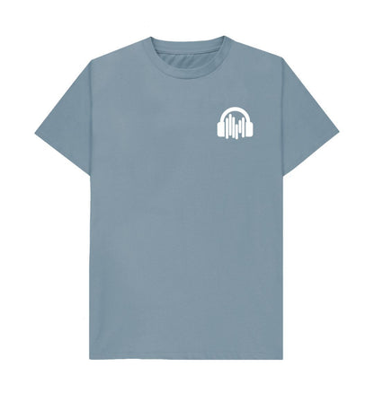 Stone Blue White SoundShirts Logo T-Shirt w\/ pocket style print