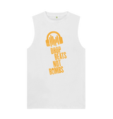 White \"Drop Beats Not Bombs\" Men's Vest