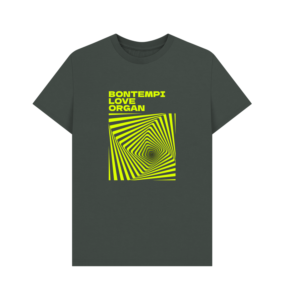 Dark Grey Bontempi Love Organ Green & Green Graphic Mens T-Shirt