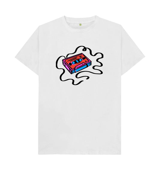 White Marker Pen Cassette Illustration T-Shirt