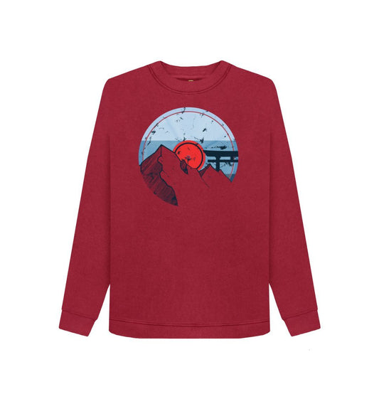 Cherry Womens Vinyl Record Mountain Sweatshirt