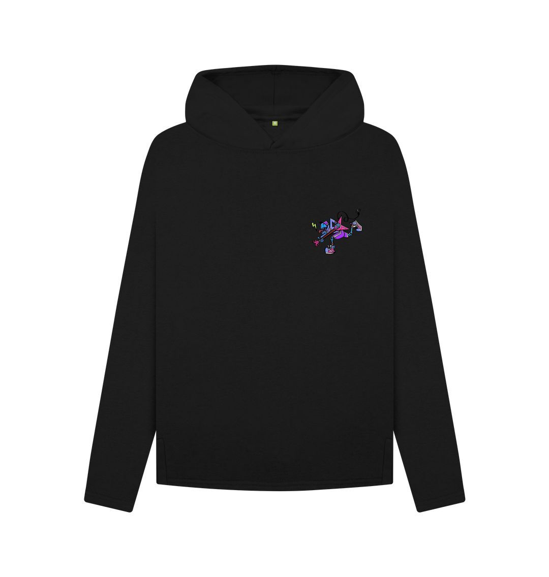 Black Womens Cartoon Character Flying V hoodie