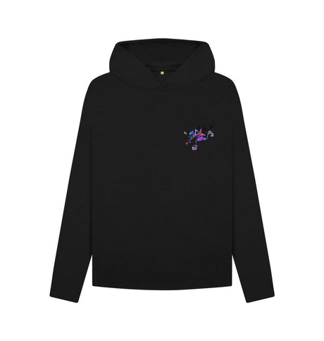 Black Womens Cartoon Character Flying V hoodie