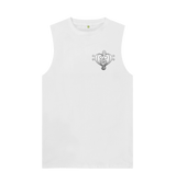 White Combined Clef Heart Symbol Graphic Mens Vest