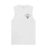 White Combined Clef Heart Symbol Graphic Mens Vest