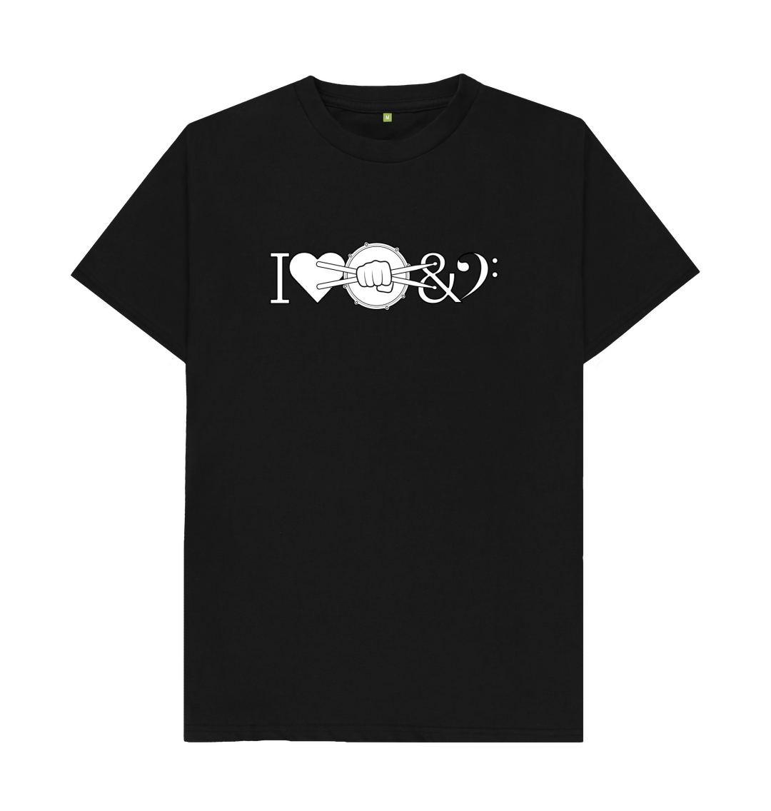 Black I Love Drum & Bass Graphic T-Shirt