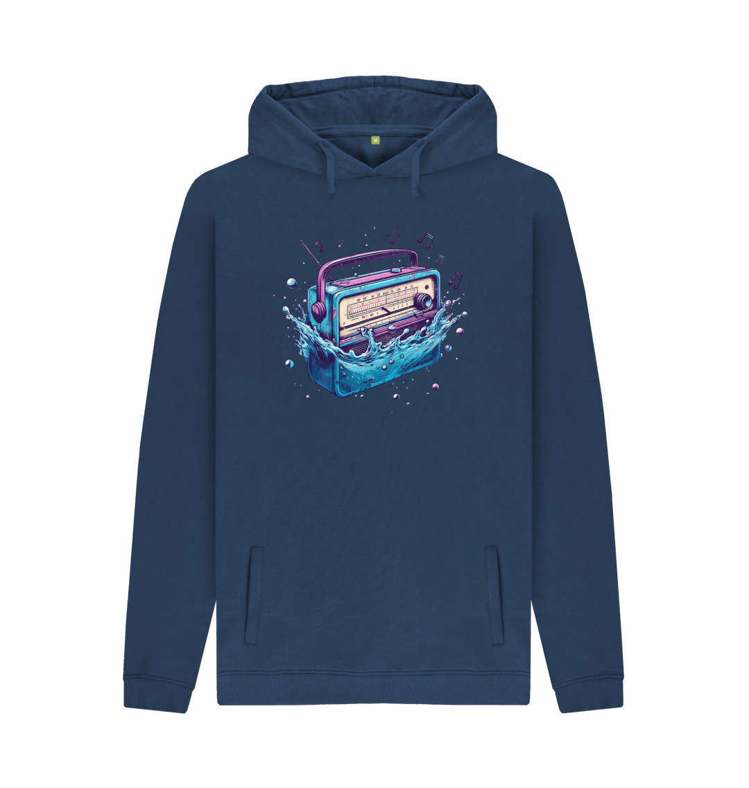 Navy Printed Hoody Front