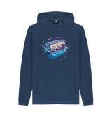 Navy Printed Hoody Front