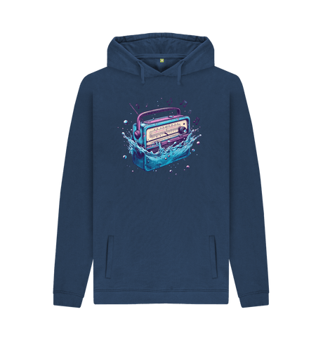 Navy Printed Hoody Front