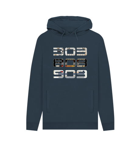 Navy Printed Hoody Front