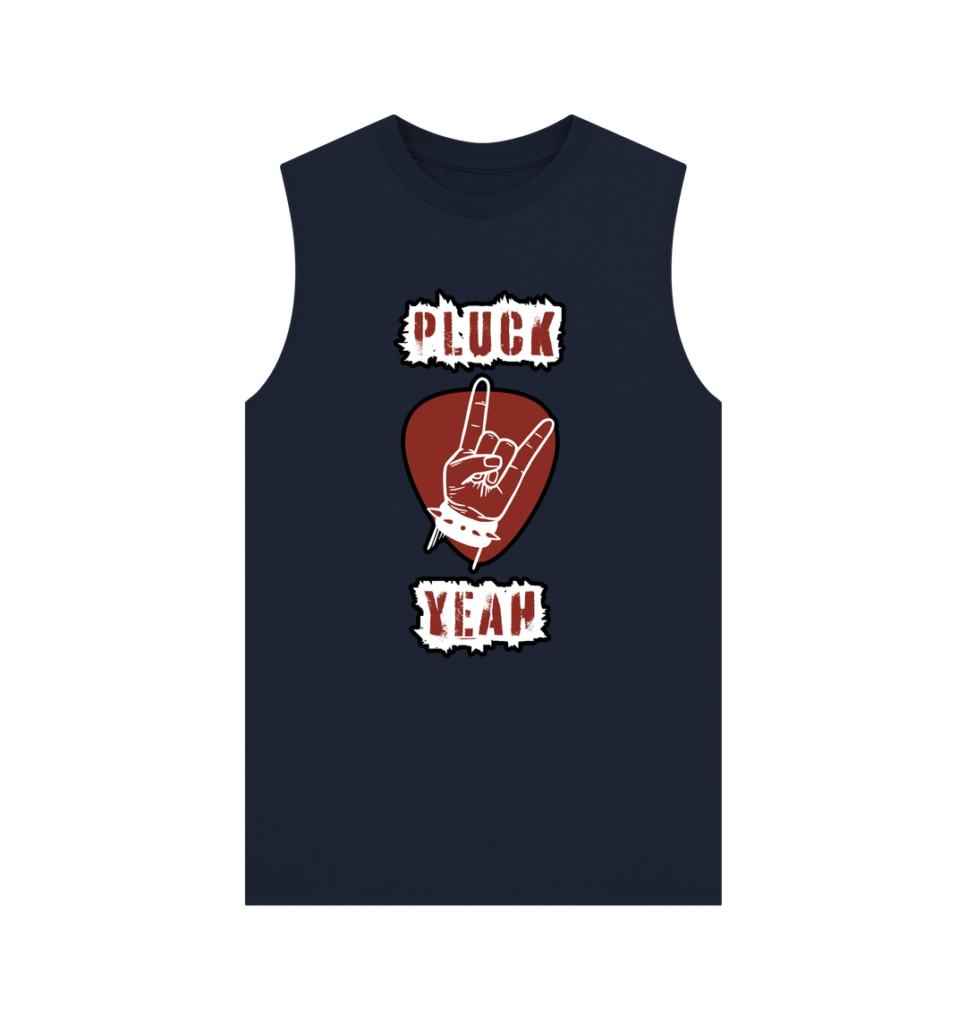 Navy Blue \"Pluck Yeah\" Graphic Mens Vest