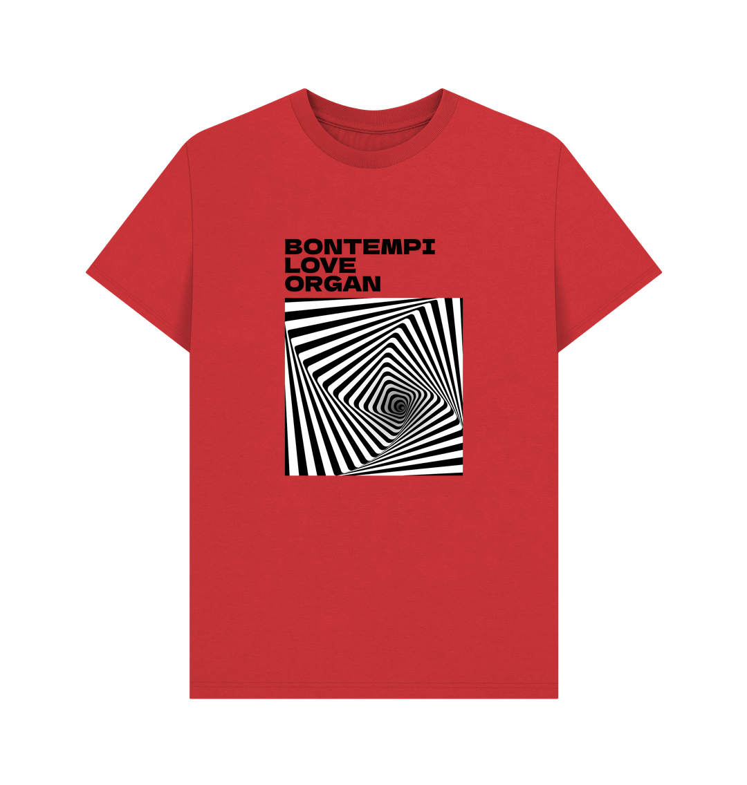 Red Bontempi Love Organ Black & White Graphic Mens T-Shirt